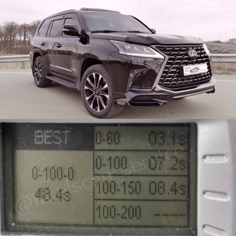 LX570 2021 чип-тюнинг и замер разгона